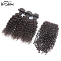 One Donor Mink Cuticle Curly 3 Hair Bundle Deals Lace Closure Vendors